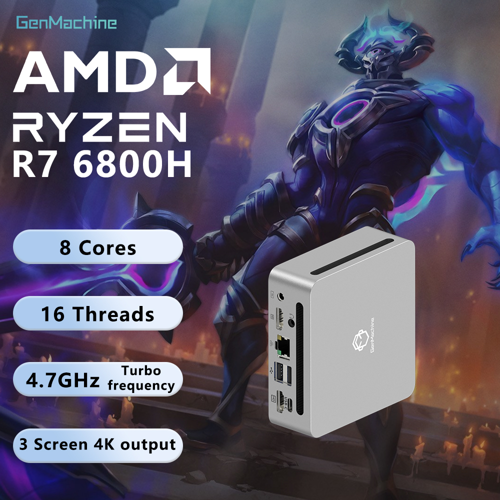 Pc Gaming Windows 7 - GenMachine Mini PC Ryzen 7 6800H