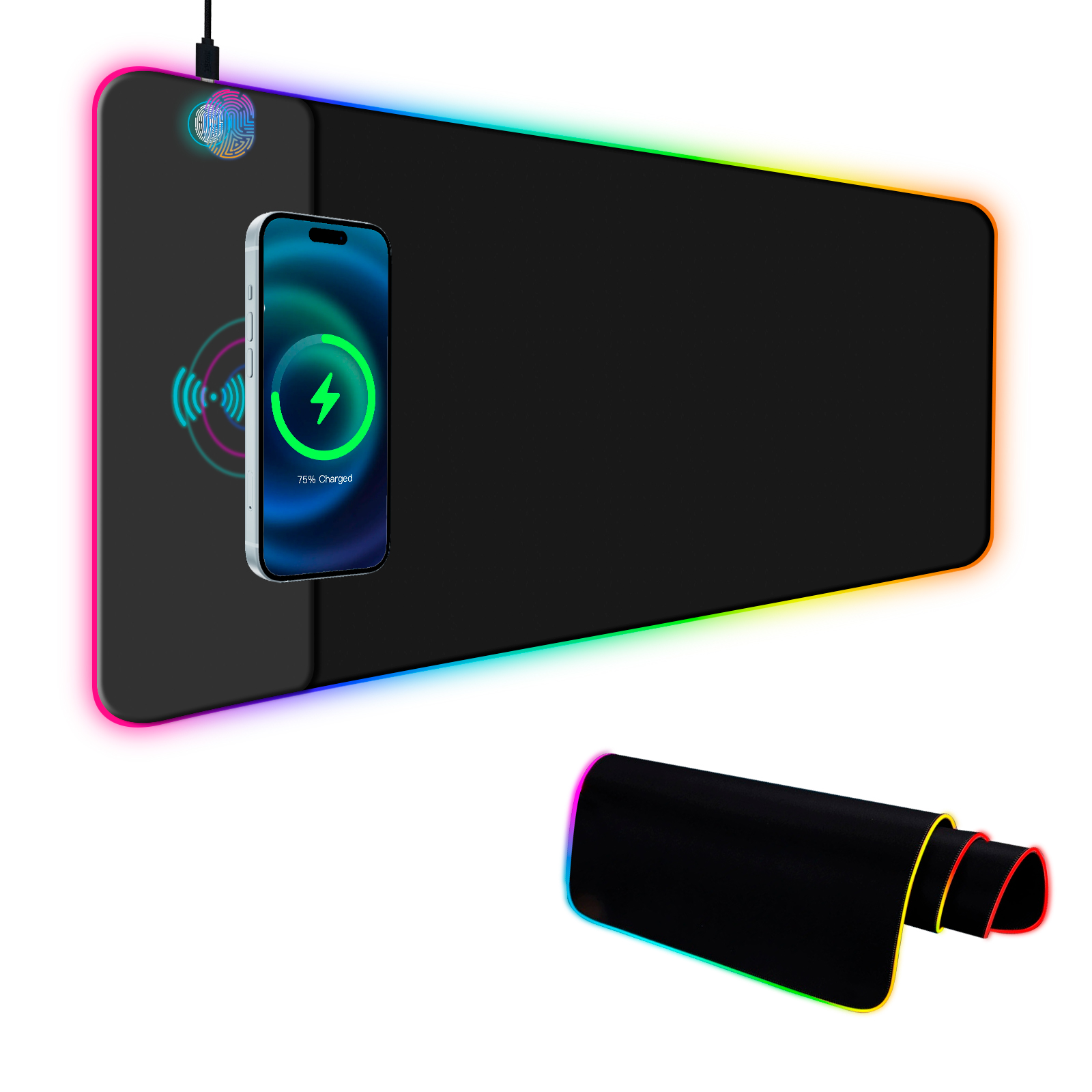 Rgb Mousepad - Wireless Charging RGB Gaming Mouse Pad,